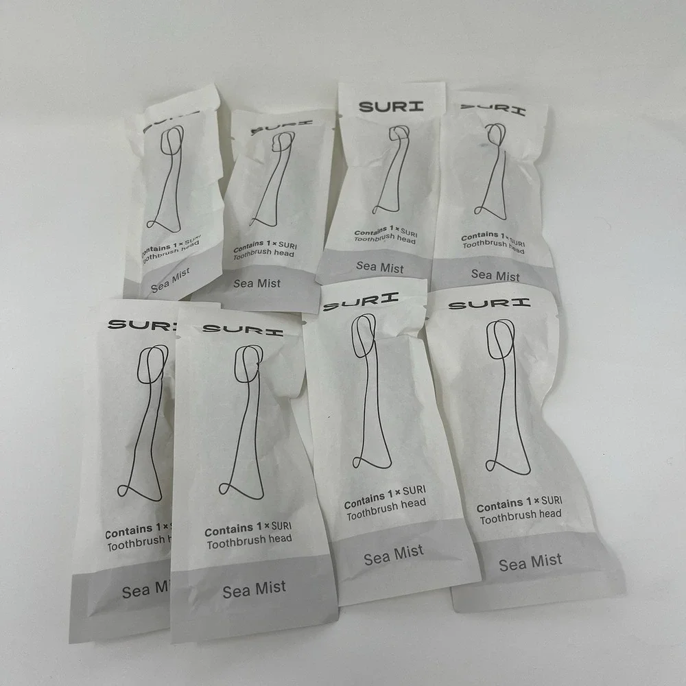 SURI Sustainable Electric Toothbrush Replacement Heads Sea Mist - Lot of 8 New